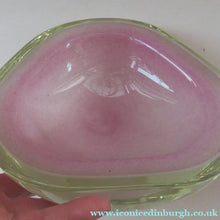 Load image into Gallery viewer, Vintage Murano Glass Geode Bowl Pink and White Seguso Style
