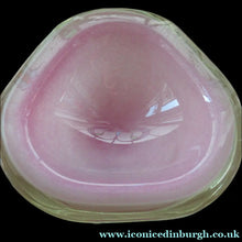 Load image into Gallery viewer, Vintage Murano Glass Geode Bowl Pink and White Seguso Style
