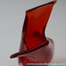 Load image into Gallery viewer, 1960s Murano SOMMERSO Fish Tail Vase. Red Glass Cased with Clear. 8 inches high
