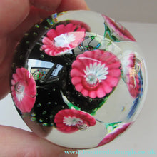 Load image into Gallery viewer, Vintage Murarno Fratelli Toso Paperweight with Print Flowers

