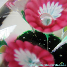Load image into Gallery viewer, Vintage Murarno Fratelli Toso Paperweight with Print Flowers
