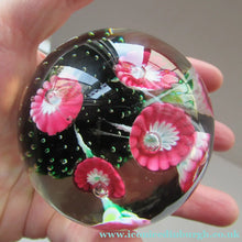 Load image into Gallery viewer, Vintage Murarno Fratelli Toso Paperweight with Print Flowers
