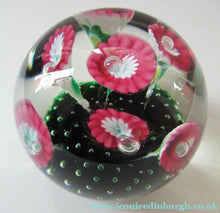 Load image into Gallery viewer, Vintage Murarno Fratelli Toso Paperweight with Print Flowers
