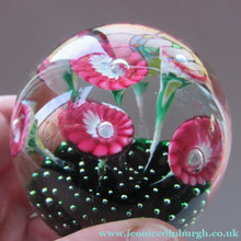 Load image into Gallery viewer, Vintage Murarno Fratelli Toso Paperweight with Print Flowers
