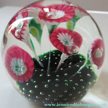 Load image into Gallery viewer, Vintage Murarno Fratelli Toso Paperweight with Print Flowers
