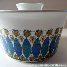 Load image into Gallery viewer, 1960s Norwegian Clupea Herring Dish Lidded Casserole or Serving Disah Figgjo Flint Turi Design
