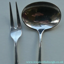 Load image into Gallery viewer, David Andersen 1960s NORWEGIAN 830 Solid Silver Pickle Fork and Small Cream Spoon
