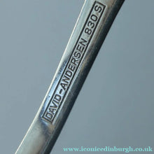 Load image into Gallery viewer, David Andersen 1960s NORWEGIAN 830 Solid Silver Pickle Fork and Small Cream Spoon
