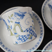 Load image into Gallery viewer, 1960s Norwegian Figgjo Flint Ceramics. Two Large Cups Saucers &amp; Side Plate. Lotte Design - European Ceramics
