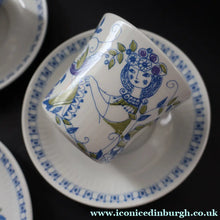 Load image into Gallery viewer, 1960s Norwegian Figgjo Flint Ceramics. Two Large Cups Saucers &amp; Side Plate. Lotte Design - European Ceramics
