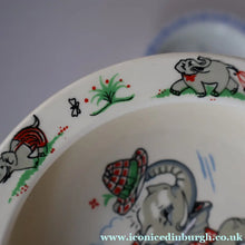 Load image into Gallery viewer, 1960s Norwegian Figgjo Flint Pair of Nursery Bowls. Elephant and Bear Designs - European Ceramics

