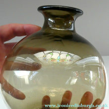 Load image into Gallery viewer, 1960s NORWEGIAN Glass Vase with etched Plus Mark on the base. 7 inches
