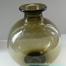 Load image into Gallery viewer, 1960s NORWEGIAN Glass Vase with etched Plus Mark on the base. 7 inches
