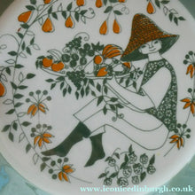 Load image into Gallery viewer, 1960s Norwegian PLATE by Figgjo Flint (Sicilia Design) by Turi Gramstad. A Boy with Tray of Orchard Fruits

