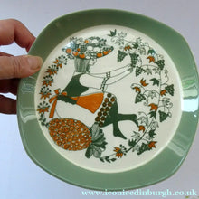 Load image into Gallery viewer, 1960s Norwegian PLATE by Figgjo Flint. Sicilia Design Featuring Girl with Grapes
