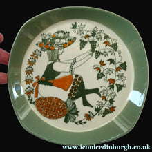 Load image into Gallery viewer, 1960s Norwegian PLATE by Figgjo Flint. Sicilia Design Featuring Girl with Grapes
