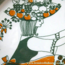 Load image into Gallery viewer, 1960s Norwegian PLATE by Figgjo Flint. Sicilia Design Featuring Girl with Grapes
