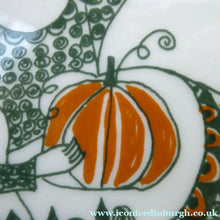 Load image into Gallery viewer, 1960s Norwegian  PLATE by Figgjo Flint (Sicilia Design) by Turi Gramstad. A Girl with Pumpkins
