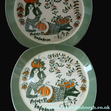 Load image into Gallery viewer, 1960s Nowegian PLATE by Figgjo Flint (Sicilia Design) by Turi Gramstad. A Girl with Pumpkins
