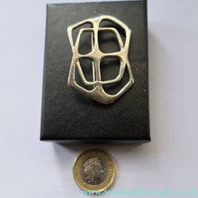 Load image into Gallery viewer, RARE 1960s OLA GORIE Scottish Silver Abstract / Geometric Brooch. Early O.LA Mark
