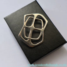 Load image into Gallery viewer, RARE 1960s OLA GORIE Scottish Silver Abstract / Geometric Brooch. Early O.LA Mark
