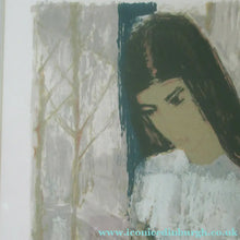 Load image into Gallery viewer, Mid Century Modern Art. Pencil Signed Colour Lithograph. Woman and Child Signed and dated 1963
