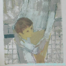 Load image into Gallery viewer, Mid Century Modern Art. Pencil Signed Colour Lithograph. Woman and Child Signed and dated 1963
