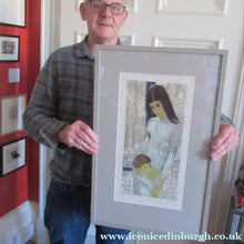 Load image into Gallery viewer, Mid Century Modern Art. Pencil Signed Colour Lithograph. Woman and Child Signed and dated 1963
