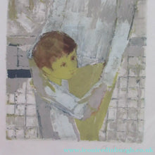 Load image into Gallery viewer, Mid Century Modern Art. Pencil Signed Colour Lithograph. Woman and Child Signed and dated 1963
