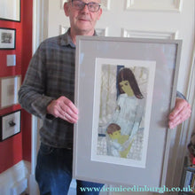 Load image into Gallery viewer, Mid Century Modern Art. Pencil Signed Colour Lithograph. Woman and Child Signed and dated 1963
