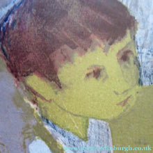 Load image into Gallery viewer, Mid Century Modern Art. Pencil Signed Colour Lithograph. Woman and Child Signed and dated 1963
