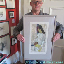 Load image into Gallery viewer, Mid Century Modern Art. Pencil Signed Colour Lithograph. Woman and Child Signed and dated 1963
