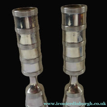 Load image into Gallery viewer, 1960s Pair of Dansk Silver Plate Candlesticks:  LUNA DESIGN by Jens Quistgaard
