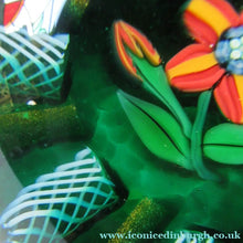 Load image into Gallery viewer, 1960s Paul Ysart Paperweight. Orange Flower with Original Label
