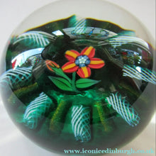 Load image into Gallery viewer, 1960s Paul Ysart Paperweight. Orange Flower with Original Label
