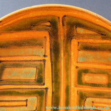Load image into Gallery viewer, 1960s POOLE Shallow Dish or Bowl. Fantastic Abstract Design with Studio Pottery Stamp on Base

