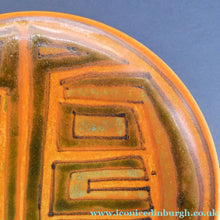 Load image into Gallery viewer, 1960s POOLE Shallow Dish or Bowl. Fantastic Abstract Design with Studio Pottery Stamp on Base
