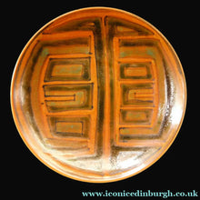 Load image into Gallery viewer, 1960s POOLE Shallow Dish or Bowl. Fantastic Abstract Design with Studio Pottery Stamp on Base

