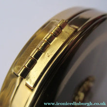 Load image into Gallery viewer, 1960s Gold Tone Margaret Rose Face Powder Compact with Mock Cameo
