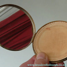 Load image into Gallery viewer, Vintage 1960s POWDER COMPACT with Pink and Rose Tipped Petals. Gold-Tone Background
