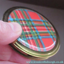 Load image into Gallery viewer, Vintage 1960s Red Tartan Pattern Face Powder Compact
