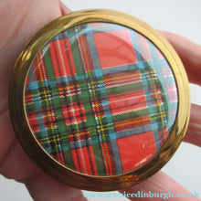 Load image into Gallery viewer, Vintage 1960s Red Tartan Pattern Face Powder Compact
