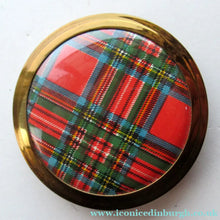 Load image into Gallery viewer, Vintage 1960s Red Tartan Pattern Face Powder Compact
