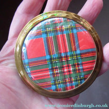 Load image into Gallery viewer, Vintage 1960s Red Tartan Pattern Face Powder Compact
