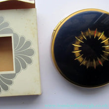 Load image into Gallery viewer, 1960s Powder Compact with Incised Gold Abstract Ring Pattern 
