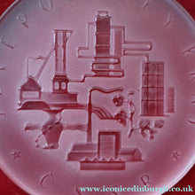 Load image into Gallery viewer, Rare 1960s Bohemia Crystal Glass Medallion with Industrial Imagery. Inscribed: Severocesky Kraj / CSSR
