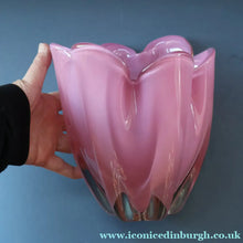 Load image into Gallery viewer, Vintage 1960s Rose Pink Chunky JAPANESE GLASS Vase by Hineri Iwatsu, Japan
