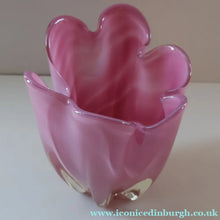 Load image into Gallery viewer, Vintage 1960s Rose Pink Chunky JAPANESE GLASS Vase by Hineri Iwatsu, Japan
