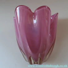 Load image into Gallery viewer, Vintage 1960s Rose Pink Chunky JAPANESE GLASS Vase by Hineri Iwatsu, Japan
