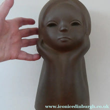 Load image into Gallery viewer, Vintage RUSSIAN 1960s Pottery Figurine of the Head of a Little Girl. With Tekt Pottery Label Inside TEKT
